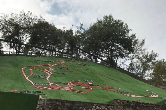 南京市奮斗村金山花苑小區遺留荒坡被打造成紅色黨史教育基地