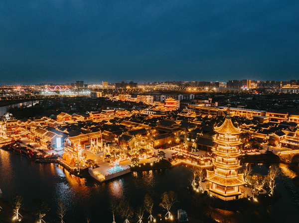 珠溪古鎮夜景。鹽南高新區供圖