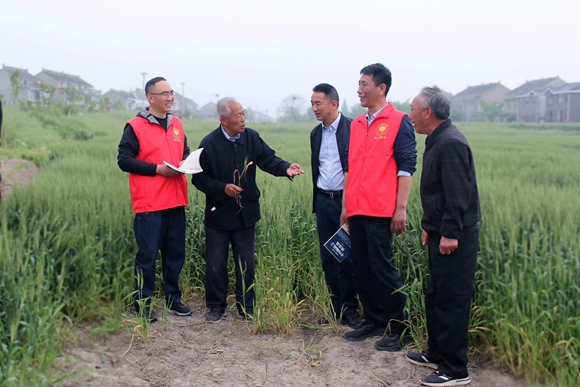 志愿者在田間地頭進行宣講。楊慧攝